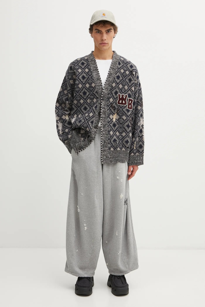 Μάλλινη ζακέτα Wales Bonner Sibling Cardigan UA25KN45.WO12.951 γκρί