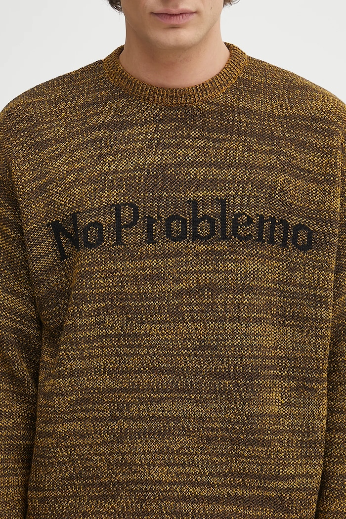 No Problemo pulóver gyapjúkeverékből Mosca Crew Neck sárga NP2009004