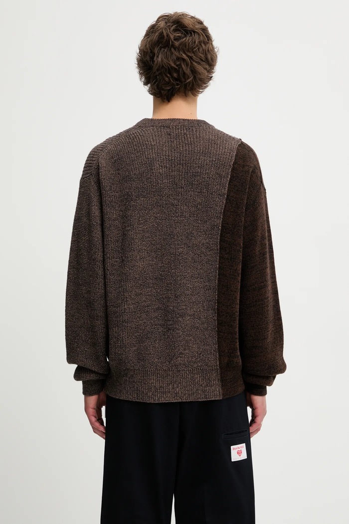 Clothing Aries wool blend sweater Fisherman AR2004504 brown