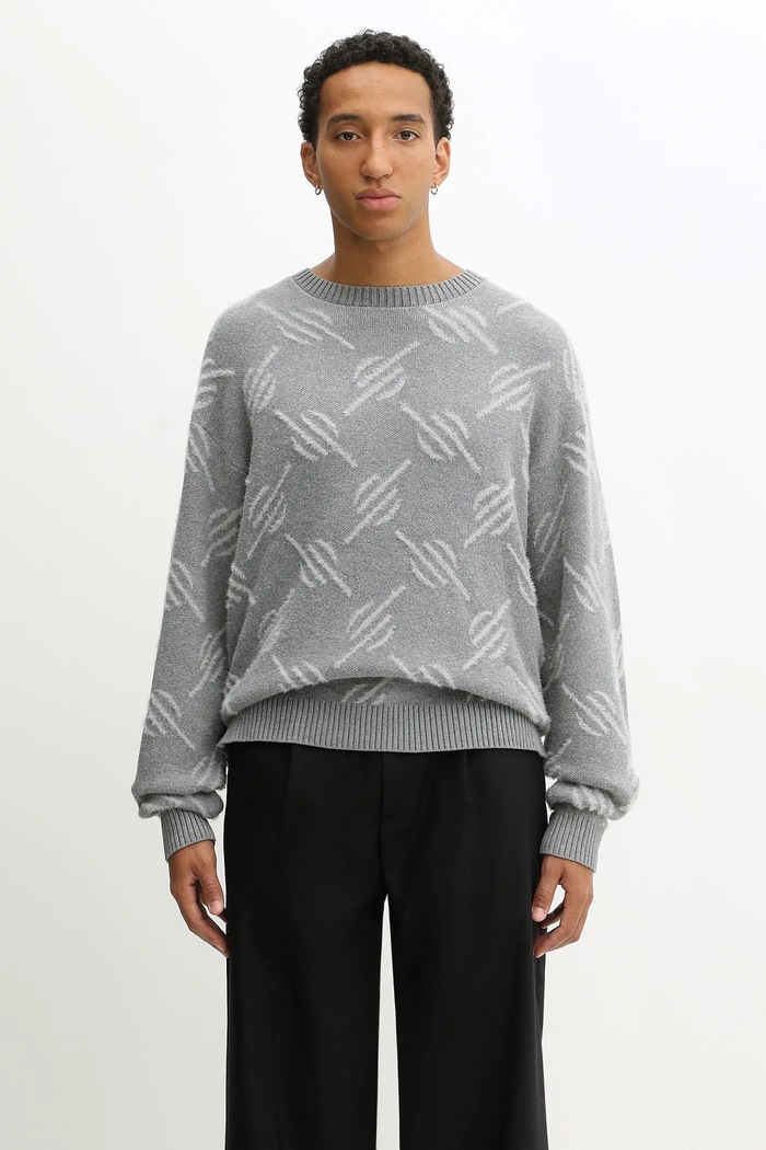 Daily Paper pulóver Tevin Monogram Knit mintás szürke 2521120