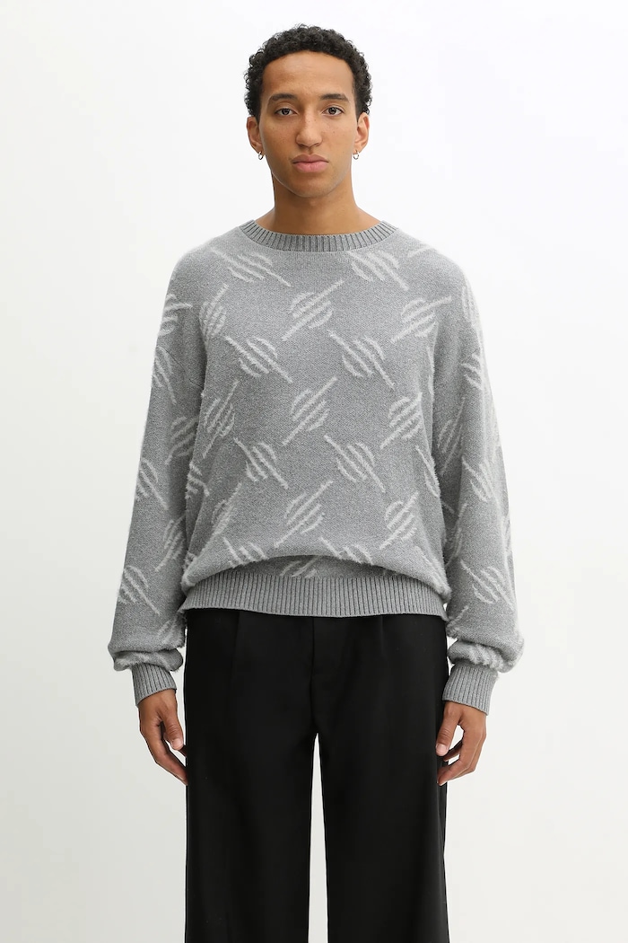 Daily Paper pulóver Tevin Monogram Knit mintás szürke 2521120