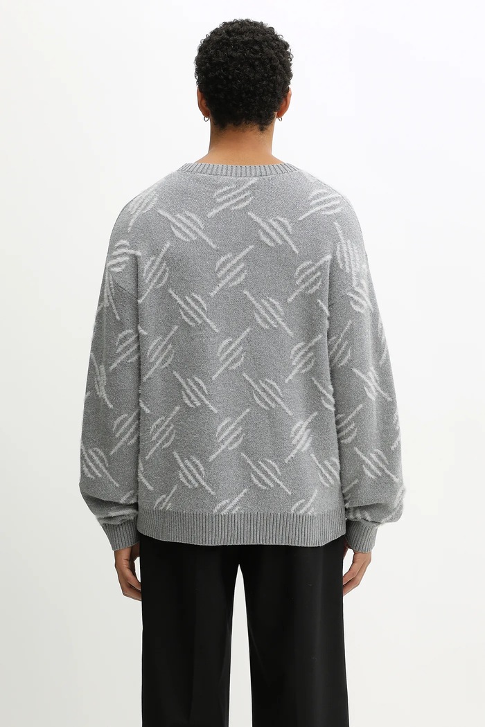 Oblečenie Sveter Daily Paper Tevin Monogram Knit 2521120 sivá