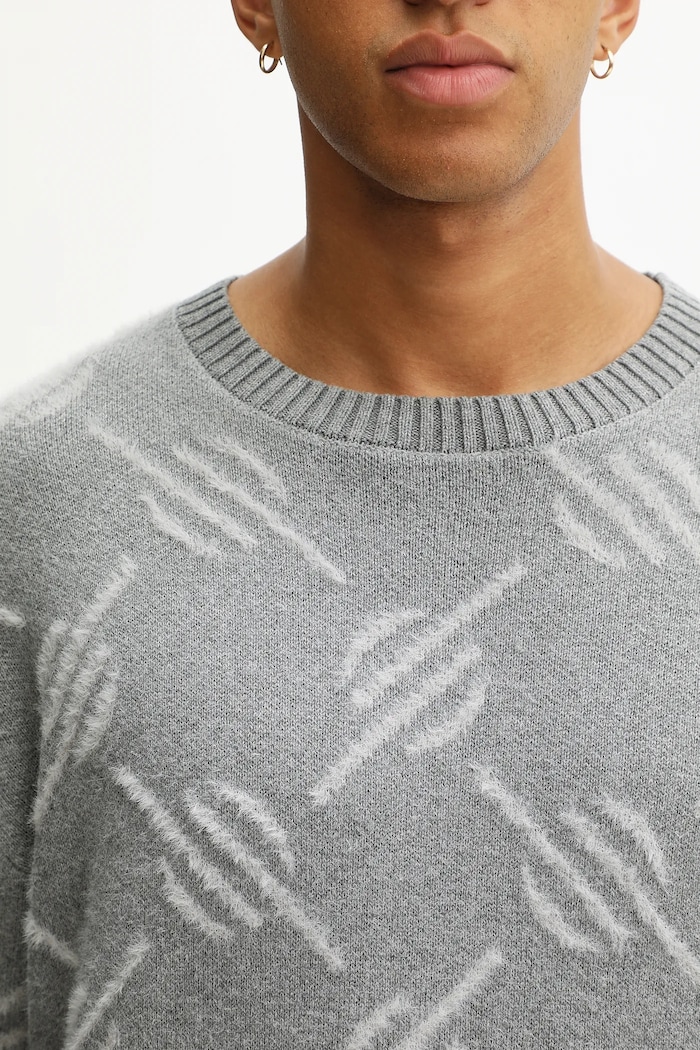 Sveter Daily Paper Tevin Monogram Knit sivá 2521120