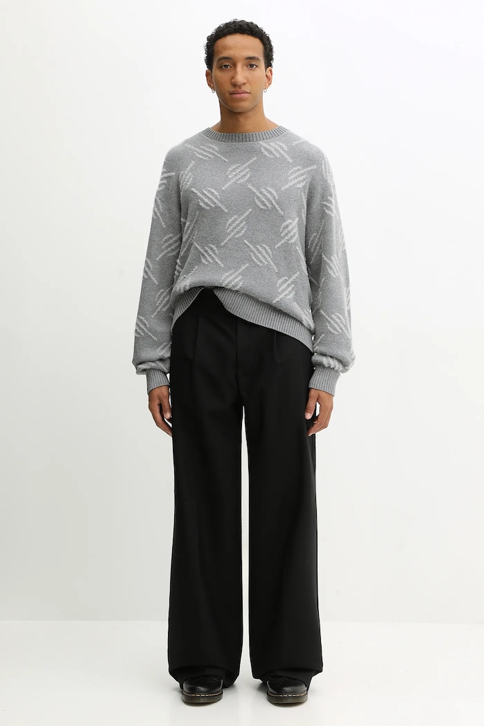 Sveter Daily Paper Tevin Monogram Knit 2521120 sivá