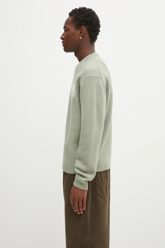 Vuneni pulover Maison Kitsuné Fox Head Intarsia Merino PM00816KM0329 zelena AW25