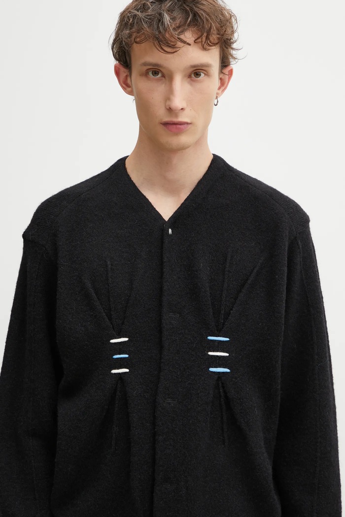 Kardigan s příměsí vlny Ader Error KNIT černá BO01FWKT0703BK