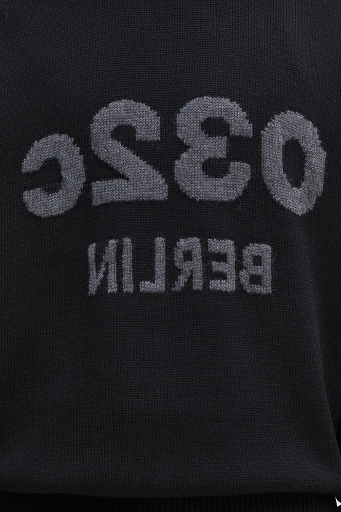 Vlnený sveter 032C 'Selfie' čierna F25.URK.1511.000