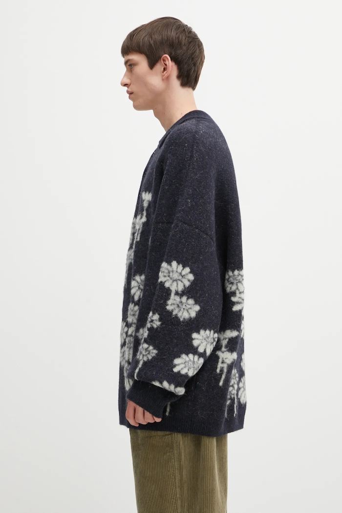 032C wool blend jumper 'Melting Daisies' F25.URK.0432.000 navy AW25