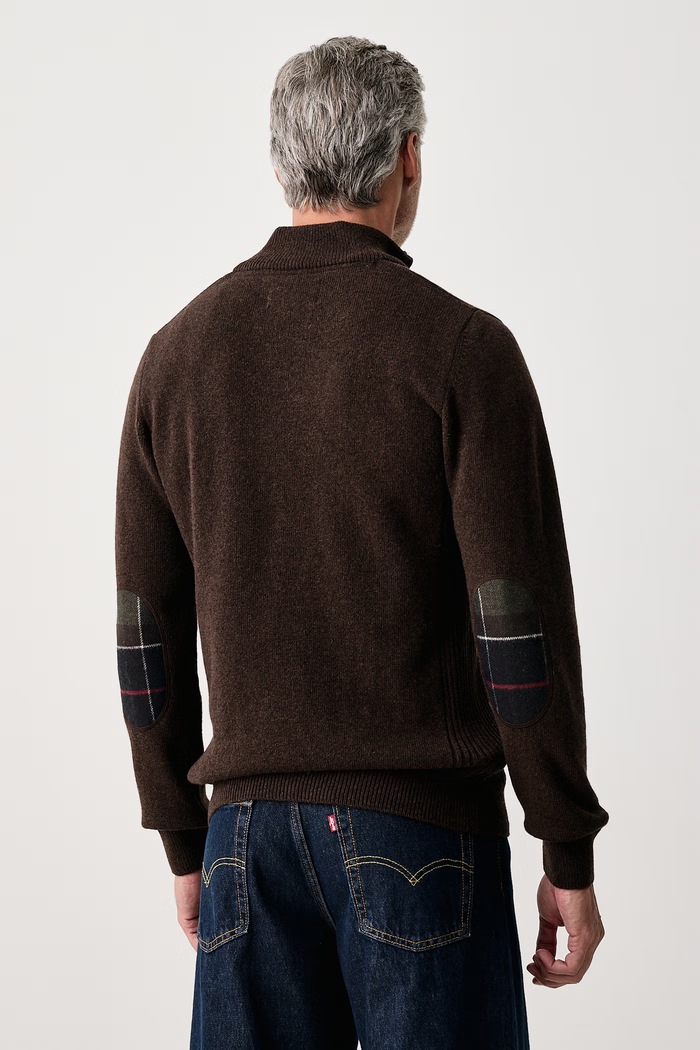 Odzież Barbour Sweter męski wełniany MKN0837 brązowy