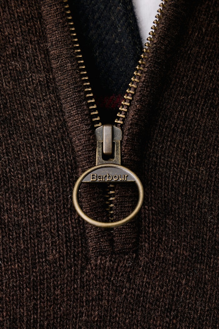 Sweter męski wełniany Barbour brązowy MKN0837