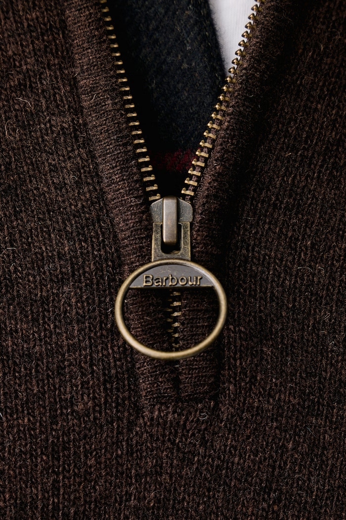 Sweter męski wełniany Barbour brązowy MKN0837