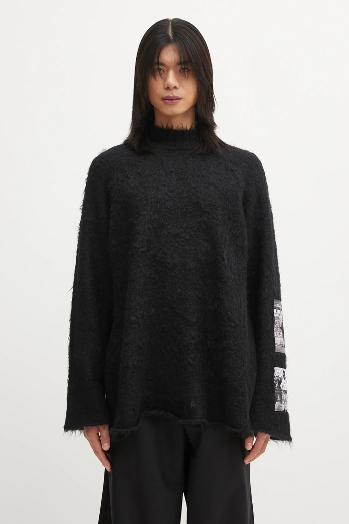 Undercover wool blend sweater applique black UC2E4904.3