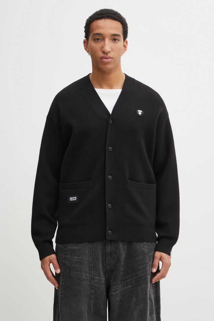 Джемпер AAPE Now гладкий чорний AAPKNMC356XXP