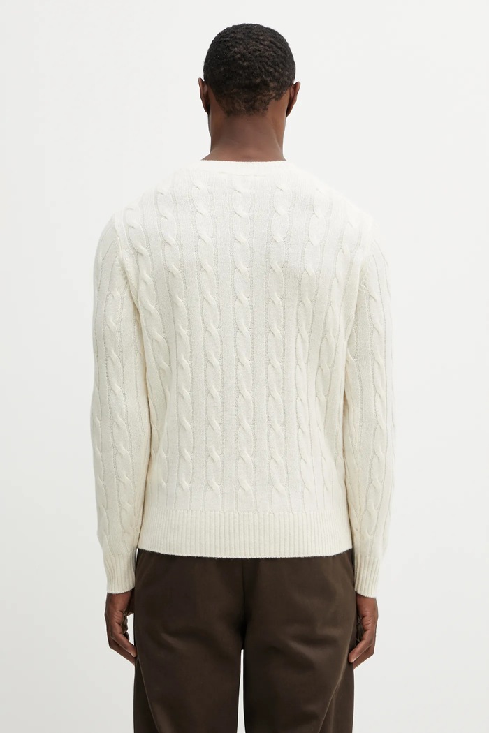 Abbigliamento Sporty & Rich maglione in lana SRC Cableknit Cashmere WS08765302WH37 beige