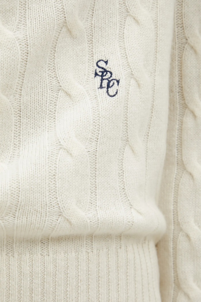 Sporty & Rich maglione in lana SRC Cableknit Cashmere beige WS08765302WH37