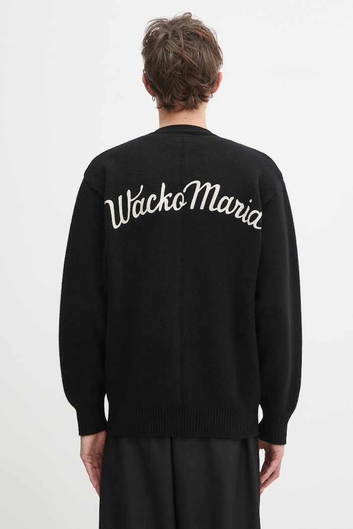 Дрехи Вълнена жилетка Wacko Maria Classic Cardigan 25FW.WMK.KN13 черен
