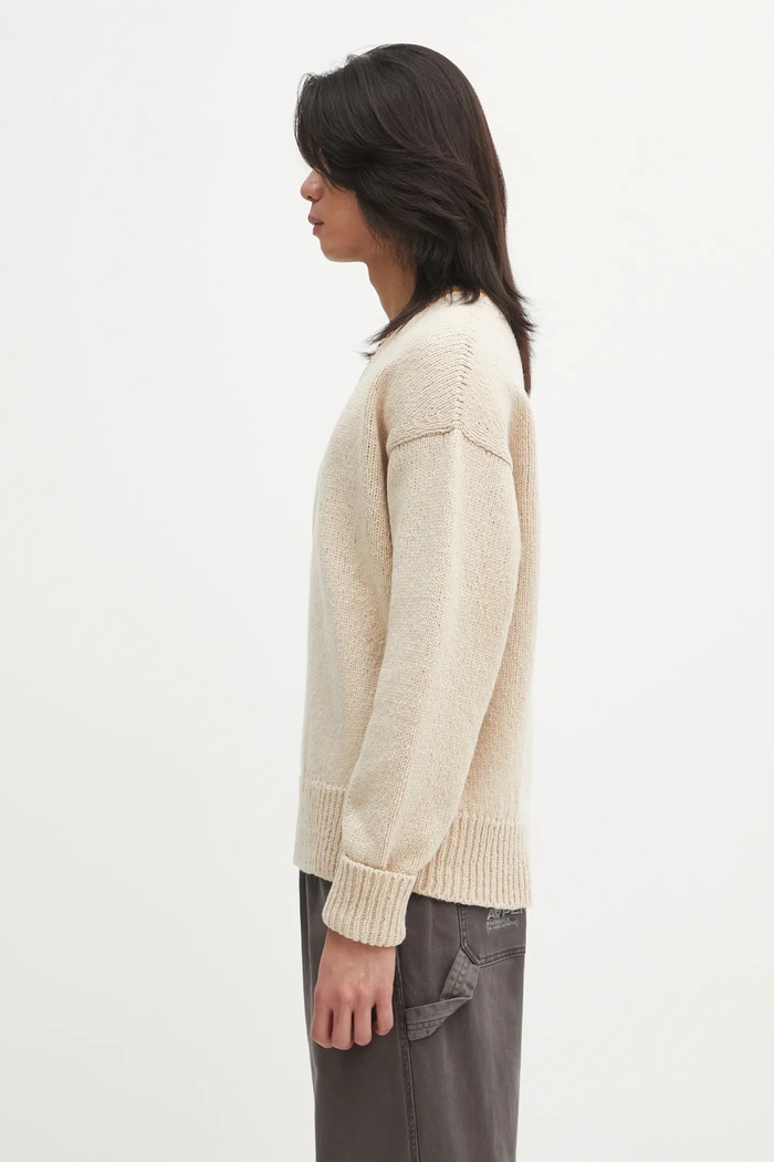 Visvim woolen jumper COLLEGE V-NECK 125205012006 beige AW25