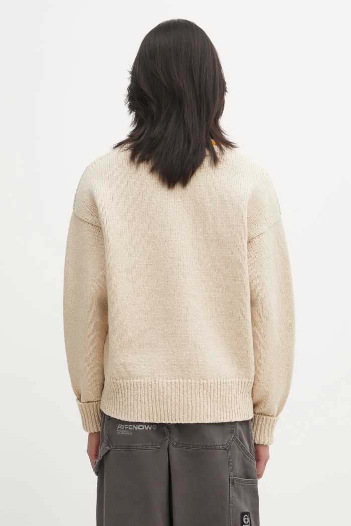 Clothing Visvim woolen jumper COLLEGE V-NECK 125205012006 beige