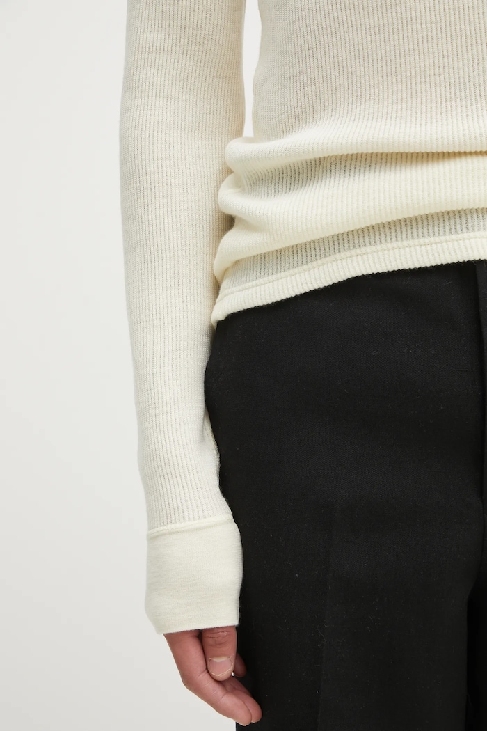 Visvim gyapjú pulóver SOLAR WAFFLE SKIVVY bézs 125205010006