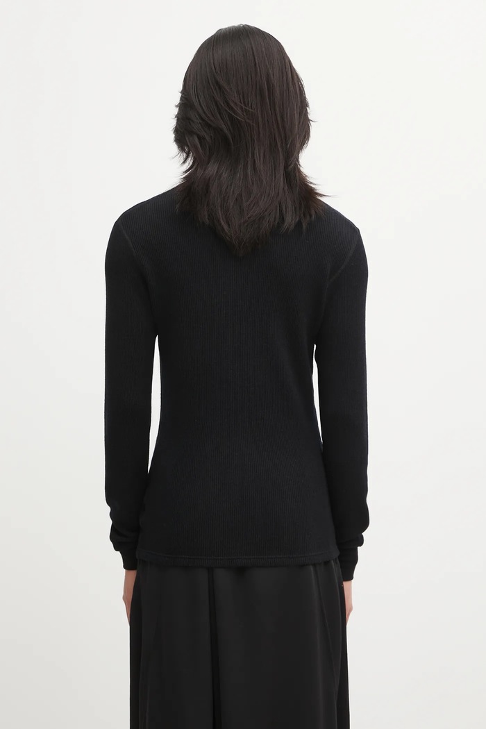 Clothing Visvim woolen jumper SOLAR WAFFLE SKIVVY 125205010006 black
