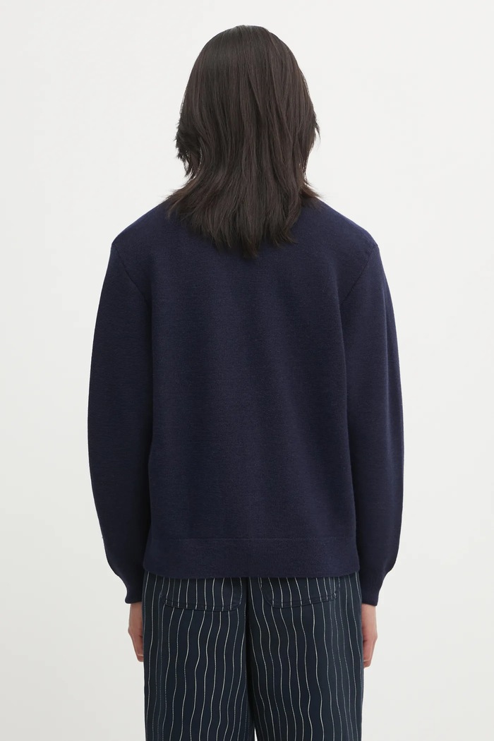 Одежда Шерстяной кардиган Visvim SELMER KNIT 125205012007 тёмно-синий