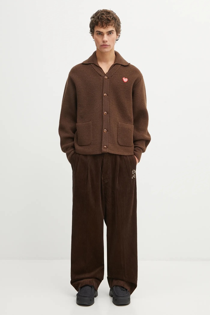 Human Made woolen cardigan KNIT CARDIGAN brown HM30CS004