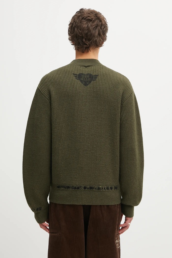 Clothing Human Made woolen jumper MOC NECK HM30CS011 green