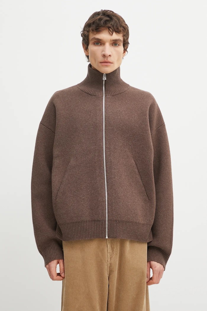 Axel Arigato Cardigan with wool blend Core Zip-Up Sweater brown A2143005