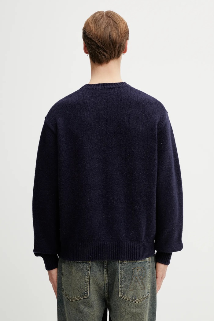 Odzież Human Made sweter z dodatkiem wełny KNITTED SWEATER HM30CS035 granatowy