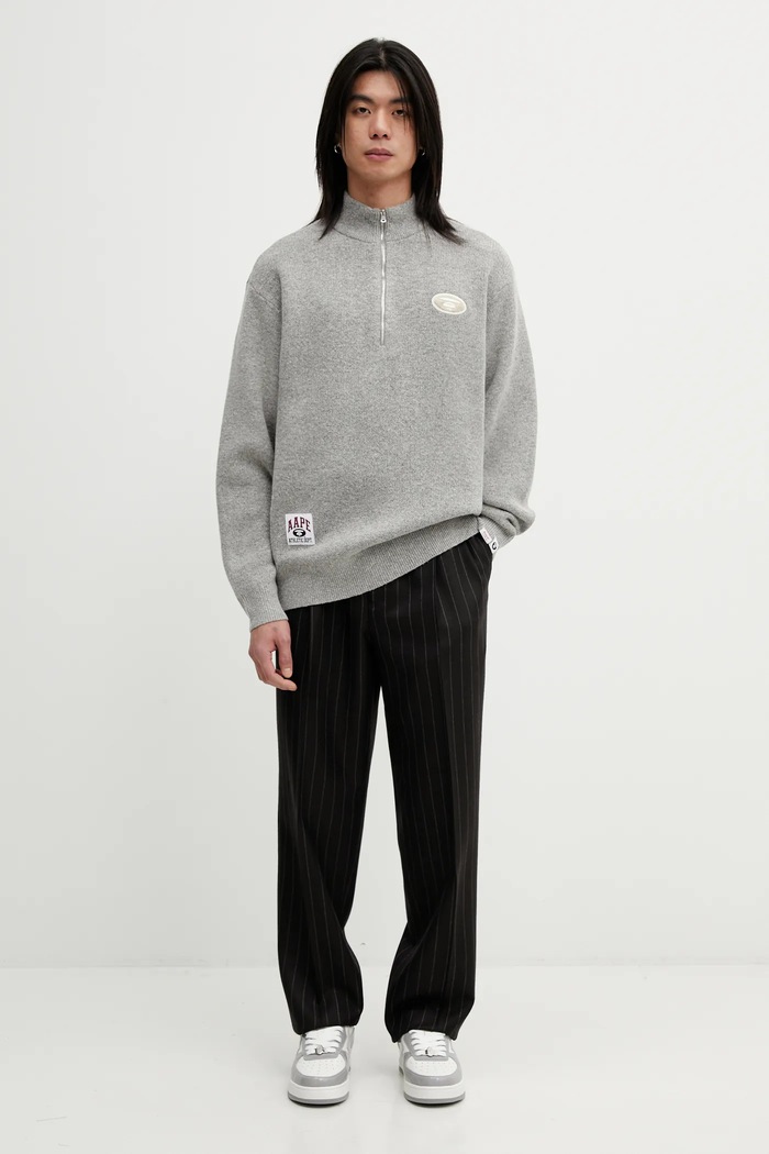 AAPE jumper AAPKNMD303XXP gray