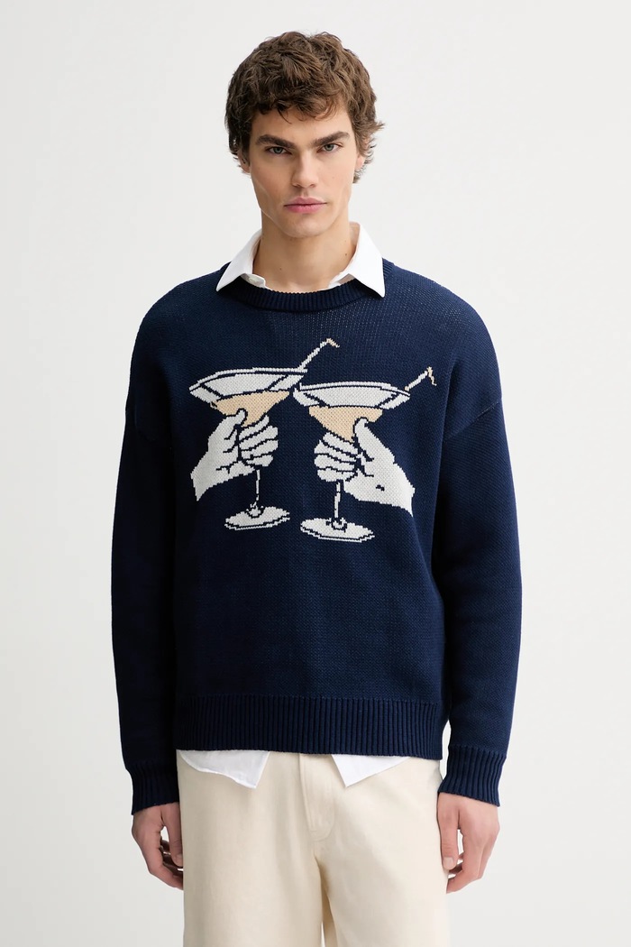 Kaotiko sweter bawełniany granatowy AR015.01.E002