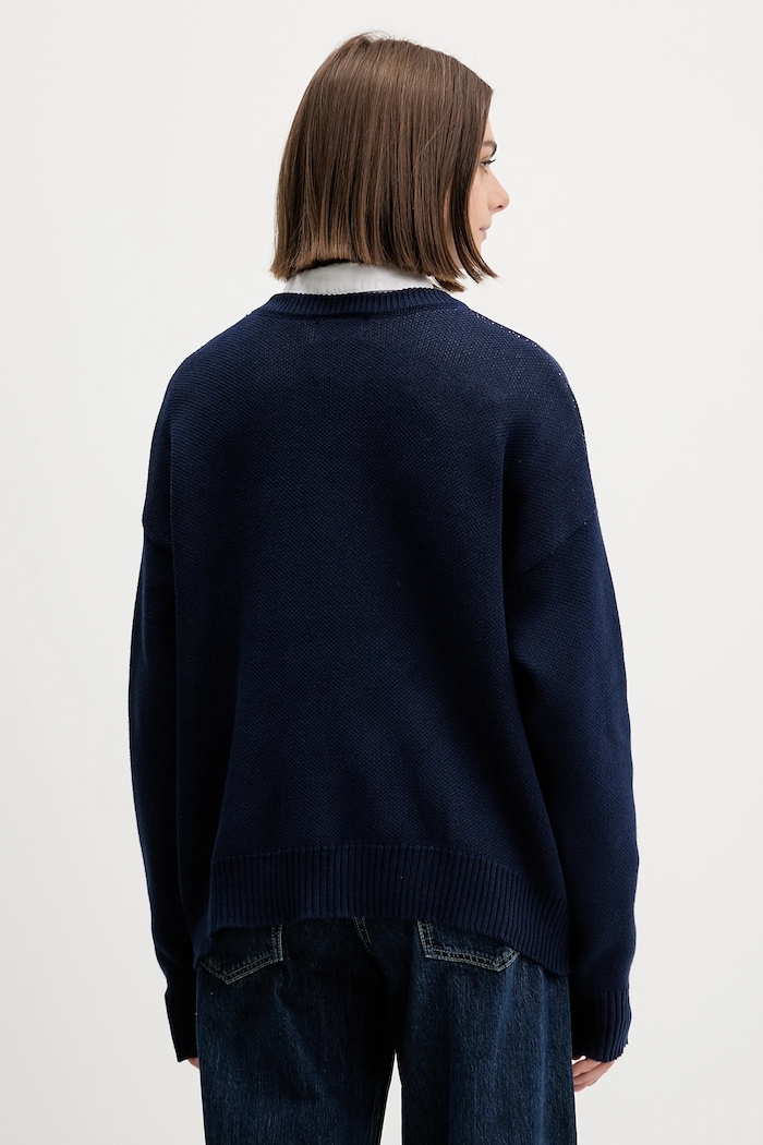 Kaotiko sweter bawełniany AR015.01.E002 granatowy