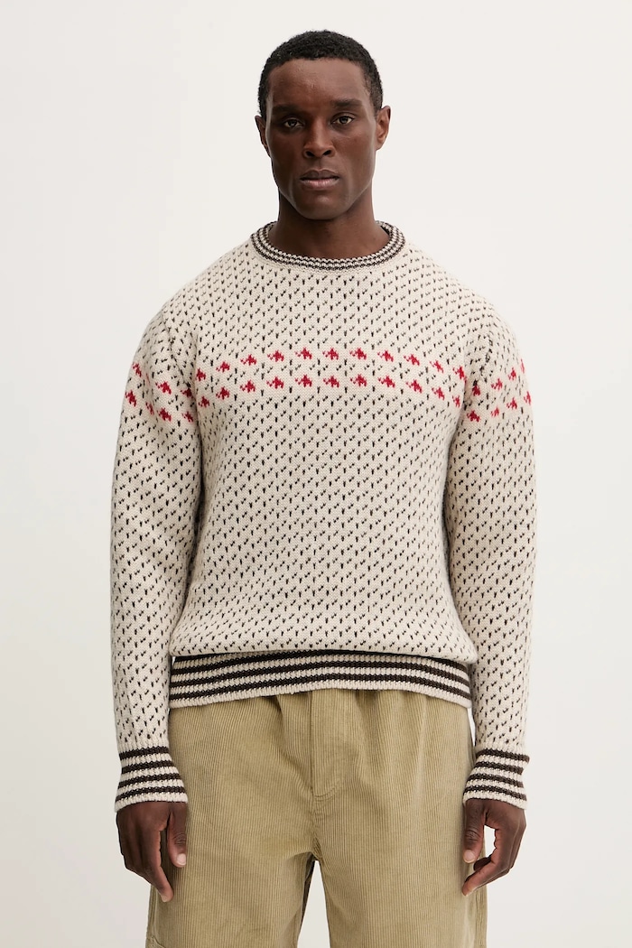Mammut sweter wełniany Mammut x Cabourn Direttissima 1014.07060 beżowy AW25