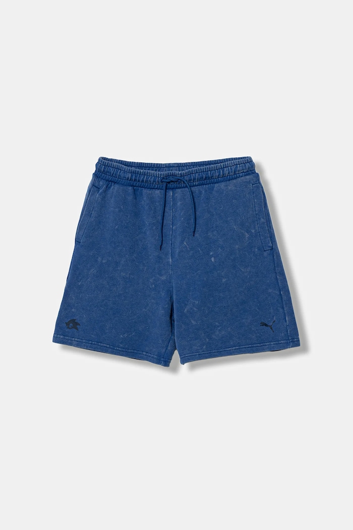 Detské bavlnené šortky Puma PUMA X SONIC Relaxed Shorts TR bavlna modrá 632385