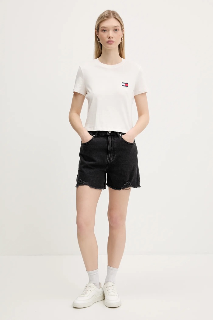 Τζιν σορτς Tommy Jeans DW0DW21381 μαύρο AW25