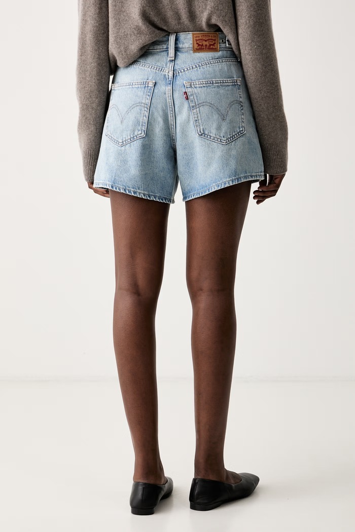 Odzież Levi's szorty damskie jeansowe CINCH MID-THIGH 003KI niebieski