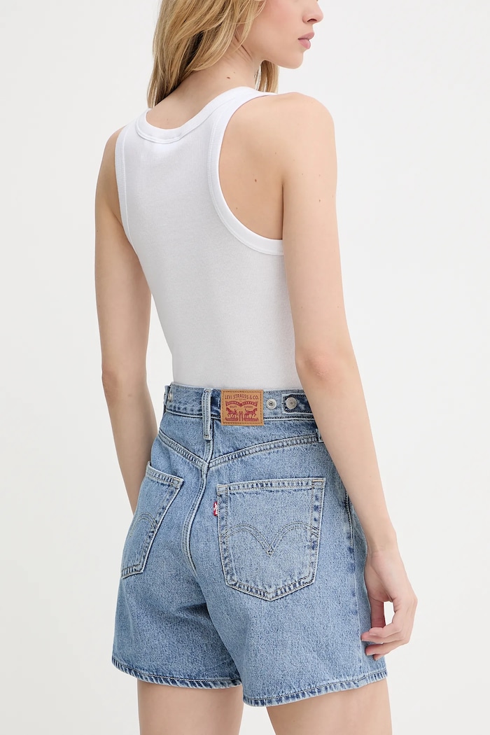 Ρούχα Levi's σορτς γυναικεία ντένιμ CINCH MID-THIGH 003KI μπλε