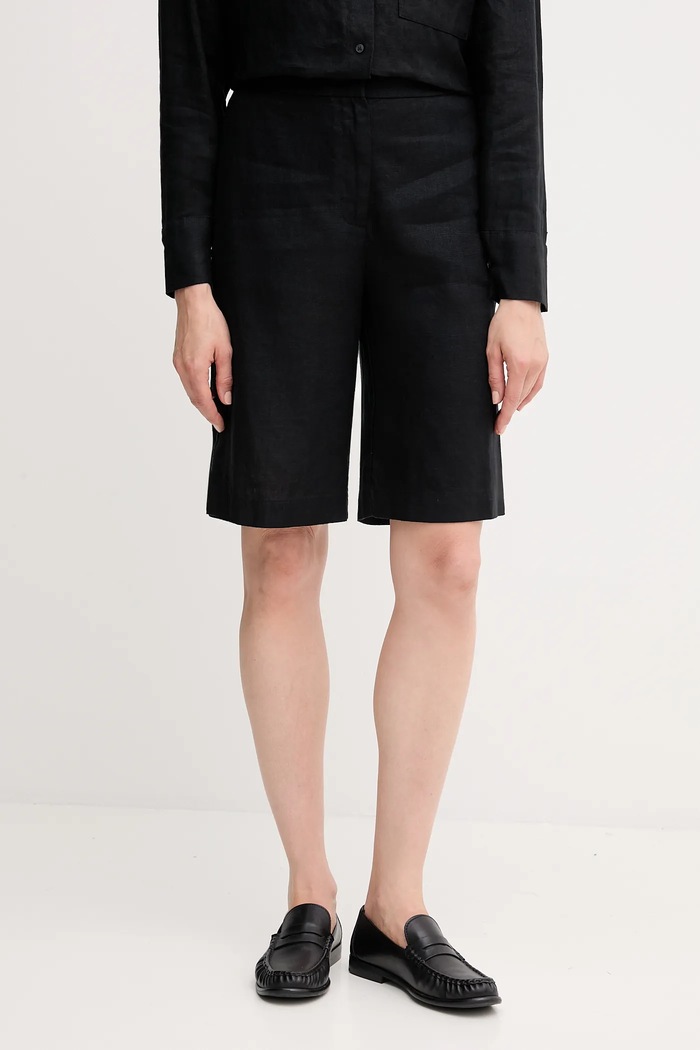 Tommy Hilfiger vászon rövidnadrág szövet fekete WW0WW46824