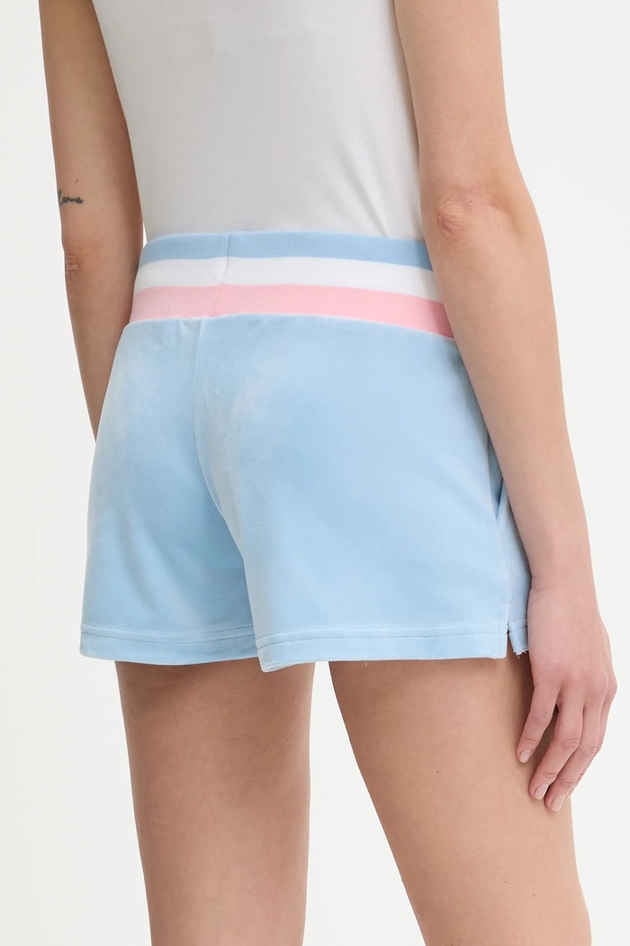 Odzież Juicy Couture szorty VELOUR STRIPE BOOTY SHORT JCWHS225354 niebieski