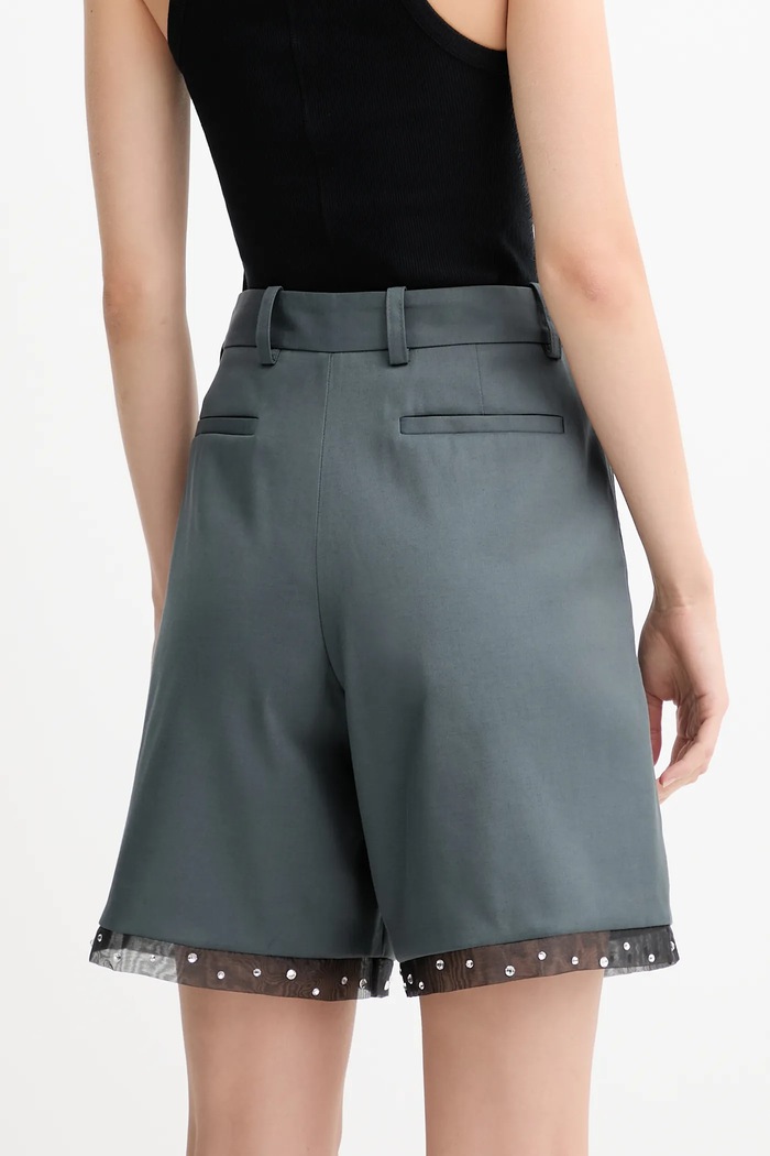 Îmbrăcăminte IRO pantaloni scurți din lână WP30SOLENNA gri