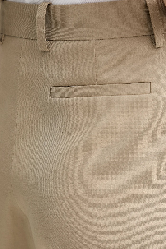 IRO pantaloni scurți din lână verde WP30SOLENNE