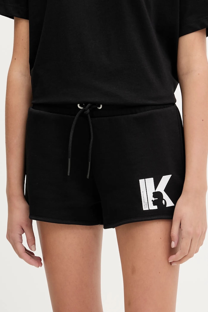 Karl Lagerfeld Jeans szorty dzianina czarny A3W10125