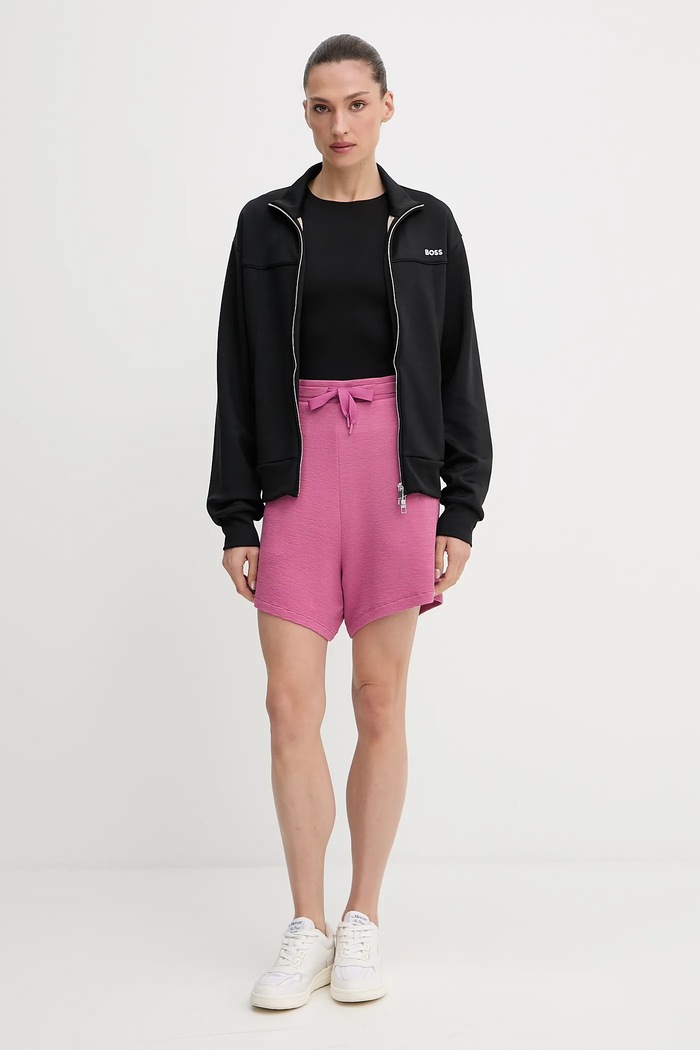 Къс панталон BOSS Ottoman_Shorts 50545617 виолетов AW25