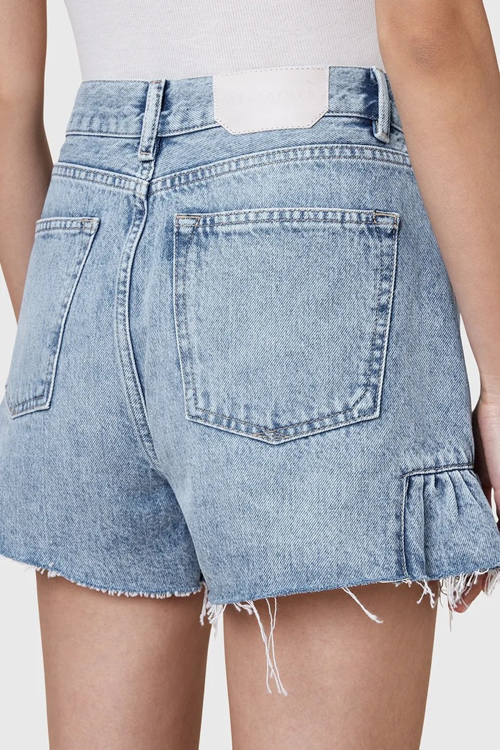 Βαμβακερό σορτσάκι AllSaints ELIANA μπλε W062EC