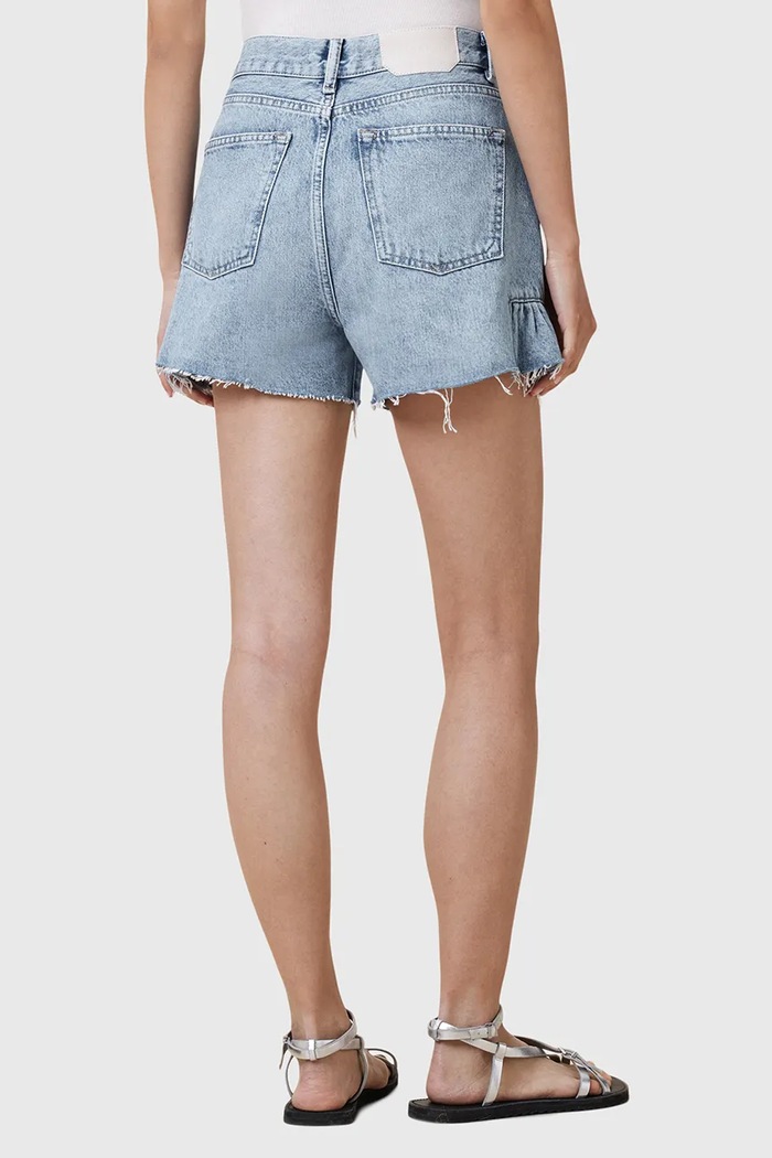 Βαμβακερό σορτσάκι AllSaints ELIANA W062EC μπλε