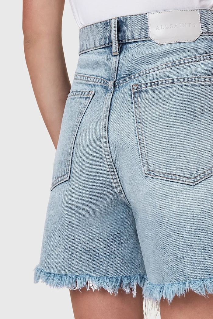Bavlněné riflové kraťasy AllSaints DORIS modrá W067EC