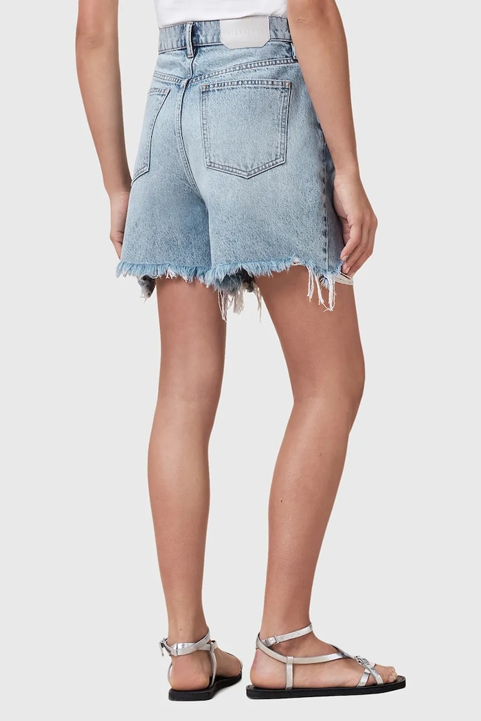 Bavlněné riflové kraťasy AllSaints DORIS W067EC modrá