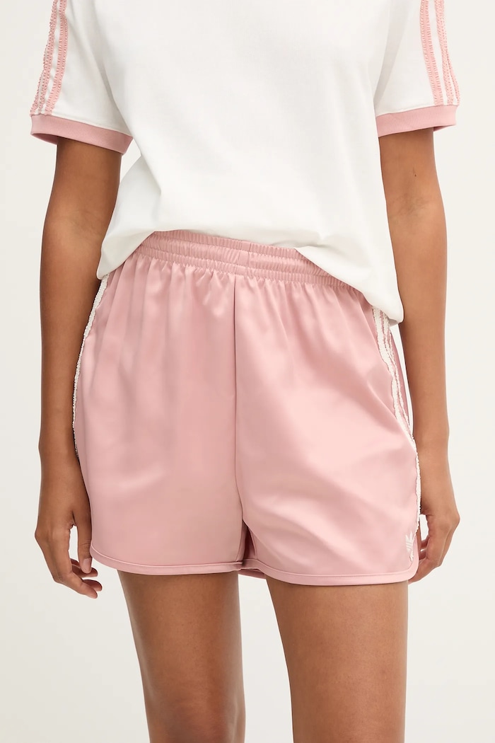 adidas Originals szorty Ruffle Shorts aplikacja różowy KC8818