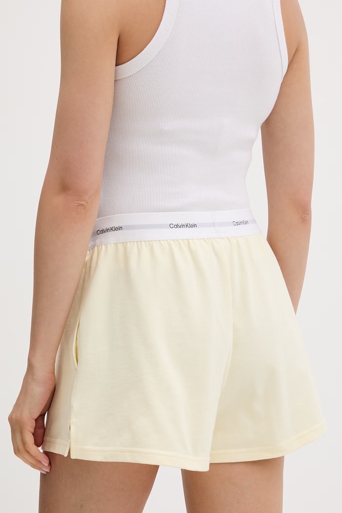 Calvin Klein Underwear szorty lounge damskie bawełniane LV00QS7517 żółty SS26