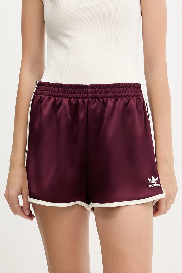 adidas Originals szorty 3-Stripes z elastanem bordowy KA7738